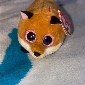 Ty Fox Plush with Pink Glitter Eyes